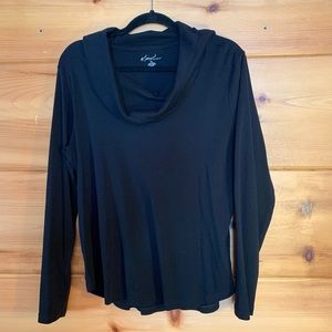 Kim Rogers Black Drape Neck Top XL